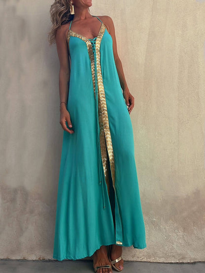 Halter Neck Casual Resort Maxi Dress