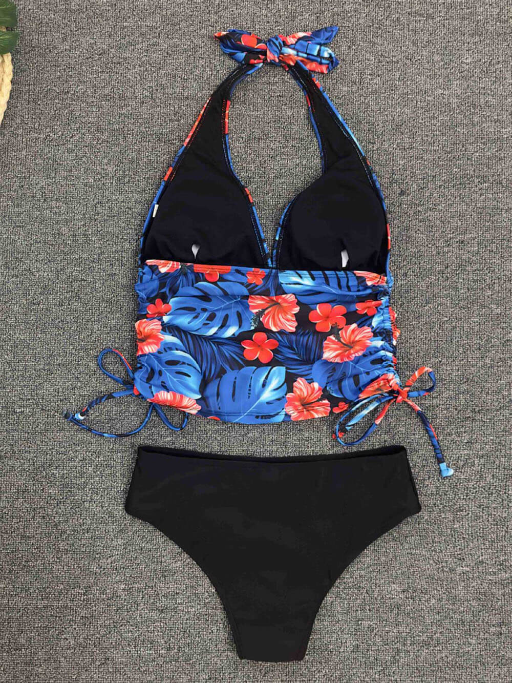 Strappy Printed Split Crossover Bikini