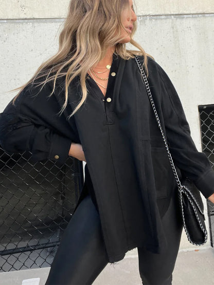 Fashion Loose Casual Stitching Sweatshirt