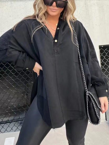 Fashion Loose Casual Stitching Sweatshirt