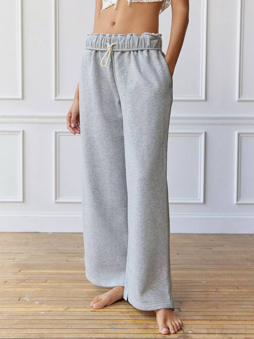 Casual And Lazy Style Home Wide Leg Pants