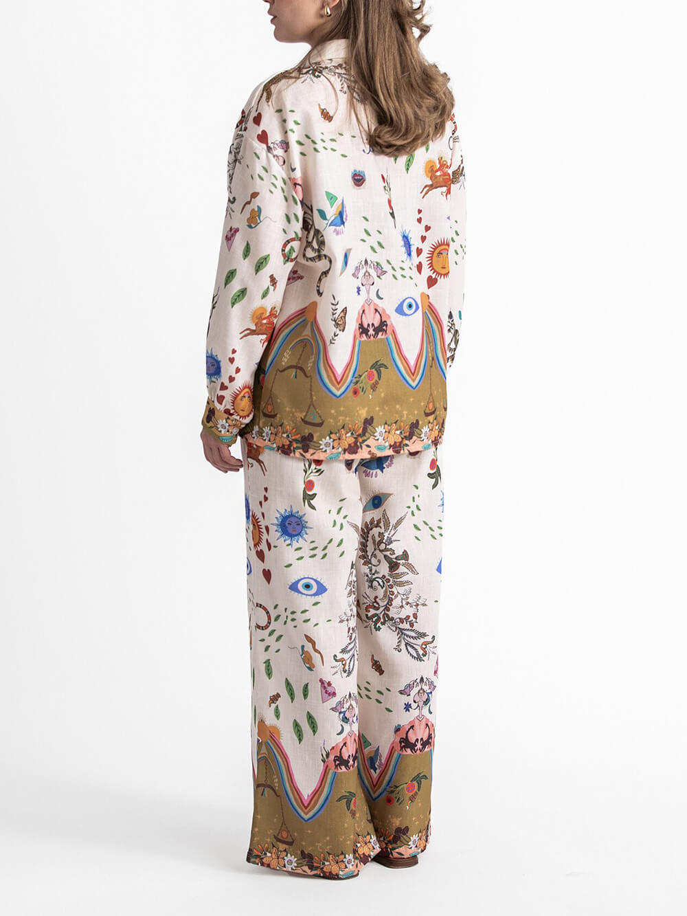 Featured Ethnic Print Loose Elastic Waist Pants