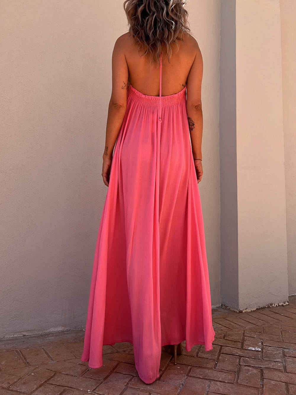 Halter Neck Casual Resort Maxi Dress