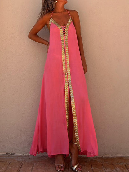 Halter Neck Casual Resort Maxi Dress