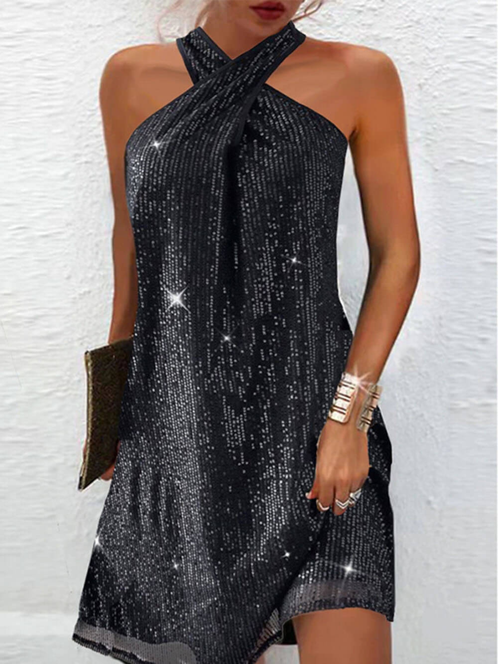 Glitter Halterneck Dress