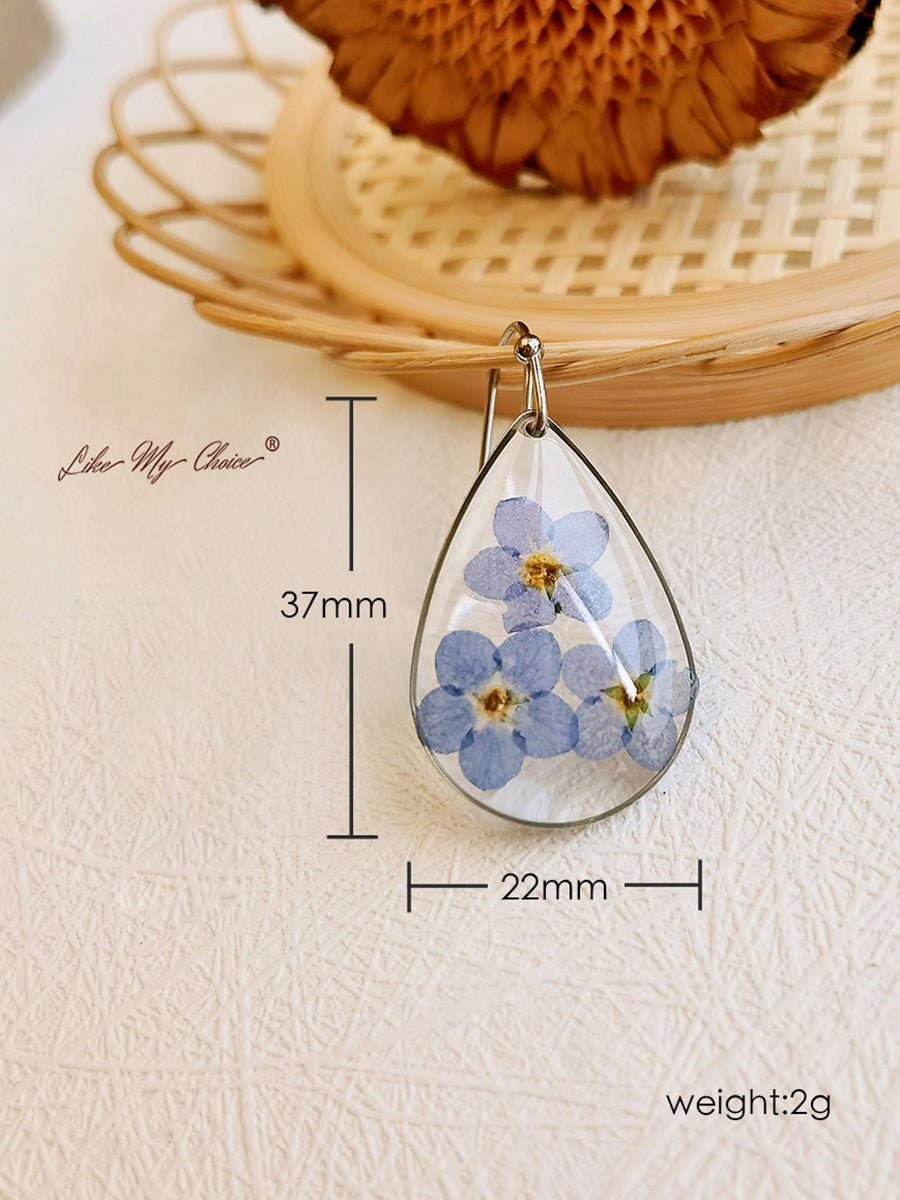 FREE Forget me Not Flower Earrings Teardrop Dangle Earring