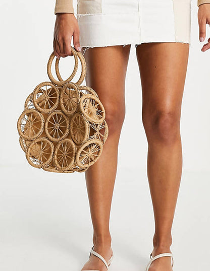 Sunshine Woven Straw Handle Bag