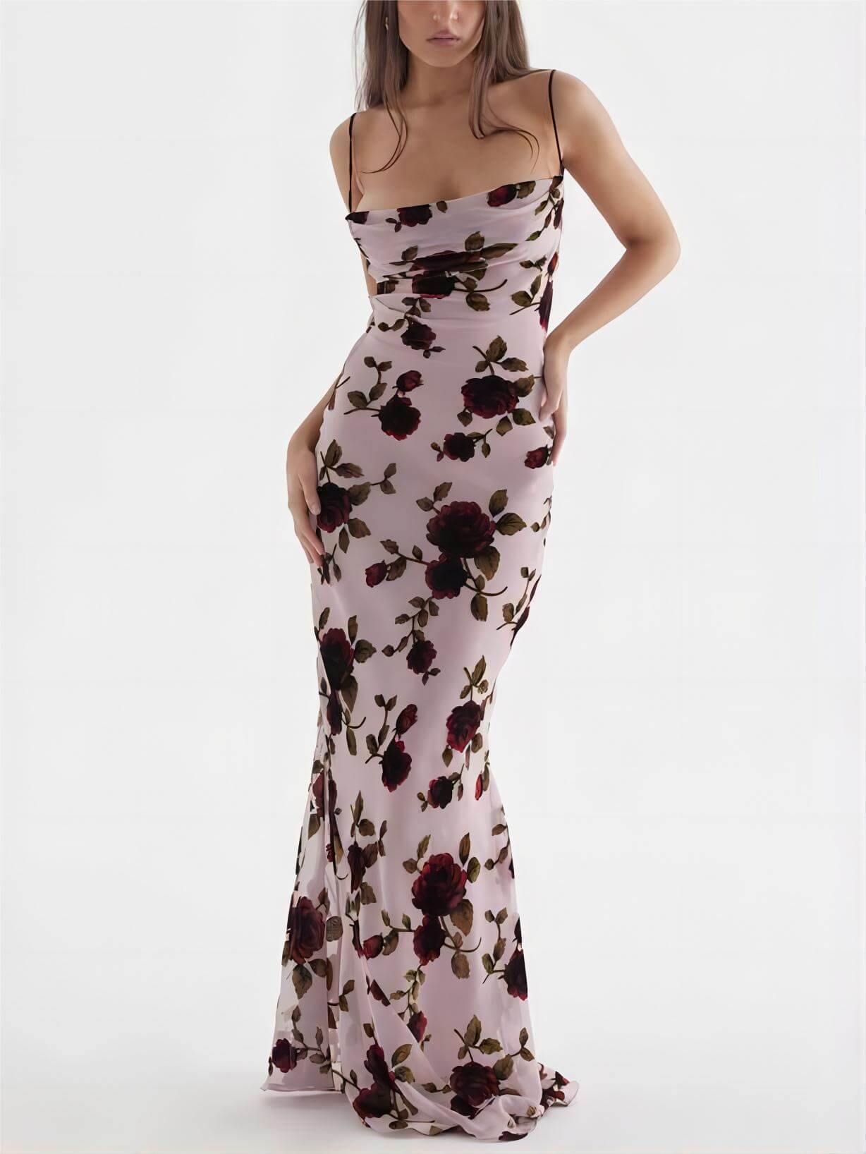 Rose Backless Maxi Dress