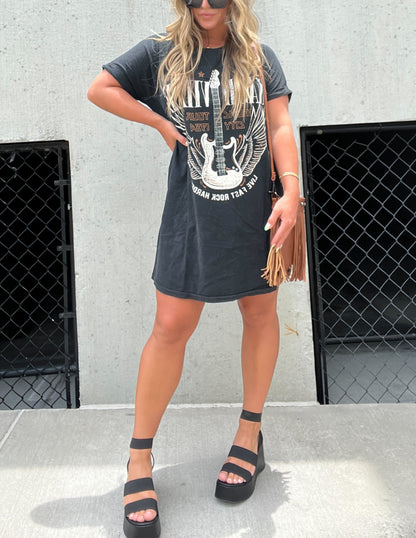 Black Nashville Graphic Tee Dress